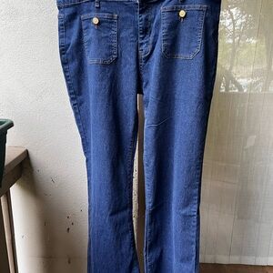 NEW, NEVER TRIED ON PLUS SIZE SAILOR-STYLE JEANS XXL. MEDIUM BLUE